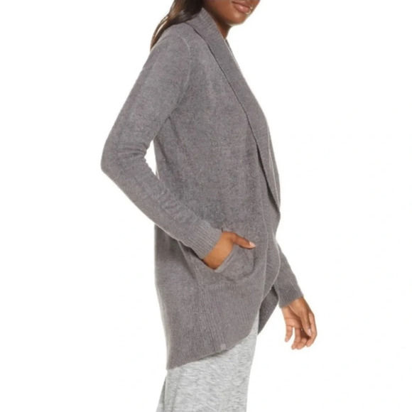 Barefoot Dreams Gray CozyChic Lite Knit Circle Cardi Cardigan Sweater Medium - Picture 6 of 12